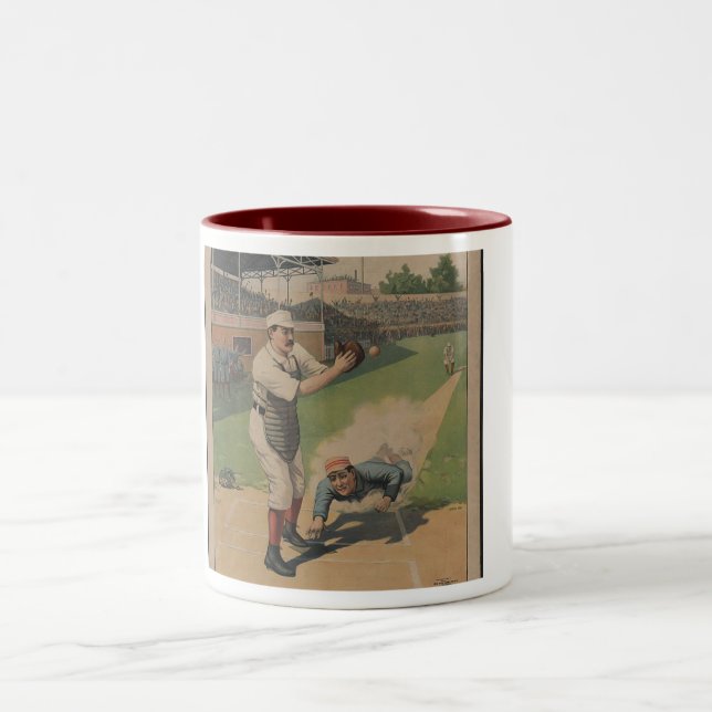 Caneca De Café Em Dois Tons Poster de beisebol (Centro)