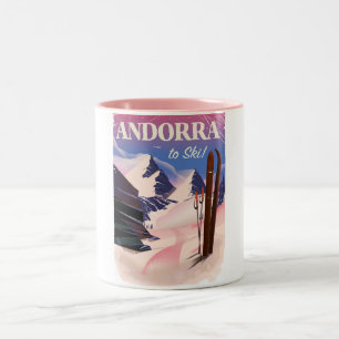 Caneca De Café Em Dois Tons poster de Esqui de Andorra