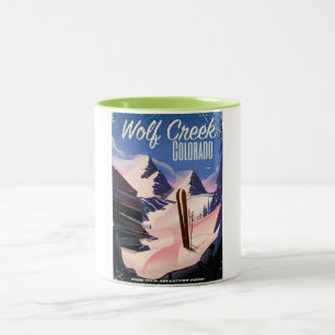 Caneca De Café Em Dois Tons poster de Esqui Wolf Creek Colorado
