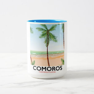 Caneca De Café Em Dois Tons Poster de férias na ilha das Comores.