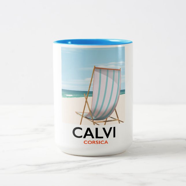 Caneca De Café Em Dois Tons Poster de viagens Calvi Corsica (Centro)