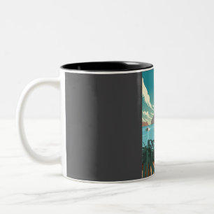 Caneca De Café Em Dois Tons Poster de viagens Cênico de Espanha Ibiza