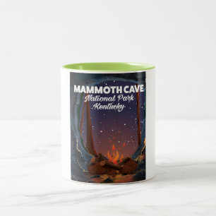 Caneca De Café Em Dois Tons Poster de viagens da caverna de Kentucky Mammoth