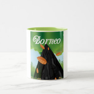 Caneca De Café Em Dois Tons Poster de viagens da floresta húmida de Bornéu