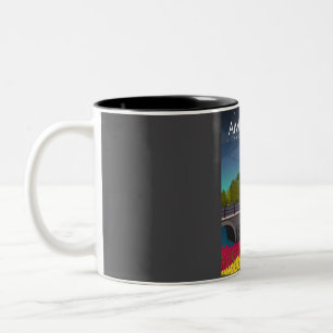 Caneca De Café Em Dois Tons Poster de viagens de Amsterdã à Noite