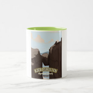Caneca De Café Em Dois Tons poster de viagens de Kjeragbolten Nowegian.