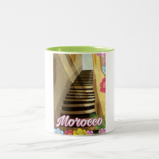 Caneca De Café Em Dois Tons Poster de viagens de Marrocos (Centro)