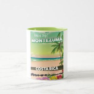 Caneca De Café Em Dois Tons Poster de viagens de praia Montezuma Costa Rica