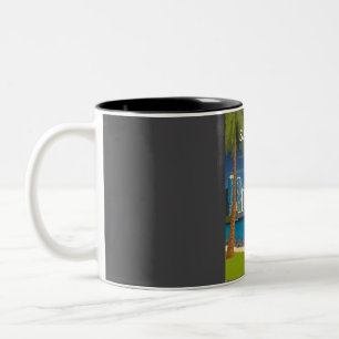 Caneca De Café Em Dois Tons Poster de viagens de San Diego California Estados