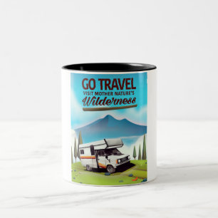 Caneca De Café Em Dois Tons Poster de viagens de Suiça do Reno