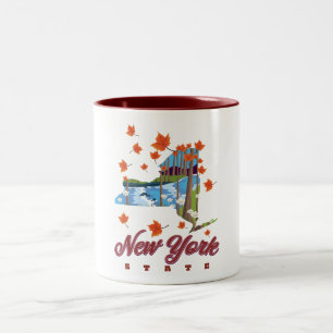 Caneca De Café Em Dois Tons Poster de viagens do Estado de Nova Iorque