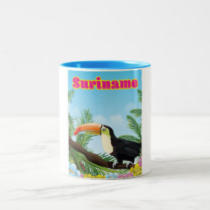 Caneca De Café Em Dois Tons Poster de viagens do Paraíso Sul-Americano
