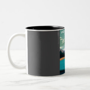 Caneca De Café Em Dois Tons Poster de viagens do Parque Nacional Vulcânico de