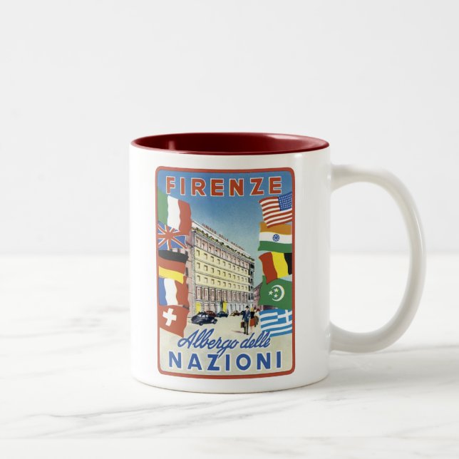 Caneca De Café Em Dois Tons Poster de viagens Firenze Nazioni (Direita)