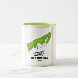 Caneca De Café Em Dois Tons Poster de viagens Isla Holbox Mexico