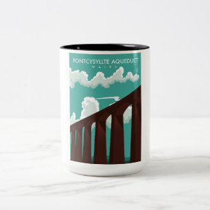 Caneca De Café Em Dois Tons Poster de viagens Leaderfoot Viaduct Scotland