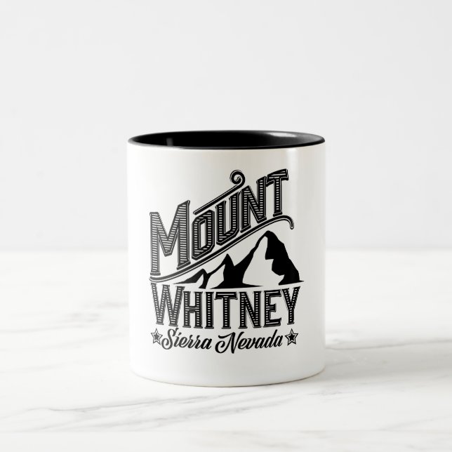 Caneca De Café Em Dois Tons Poster de viagens Monte Whitney Sierra Nevada (Centro)