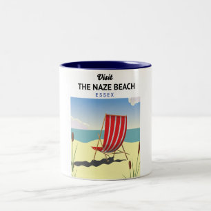 Caneca De Café Em Dois Tons Poster de viagens Naze Beach Essex