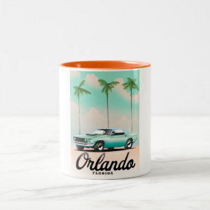 Caneca De Café Em Dois Tons Poster de viagens Orlando Dusk Florida