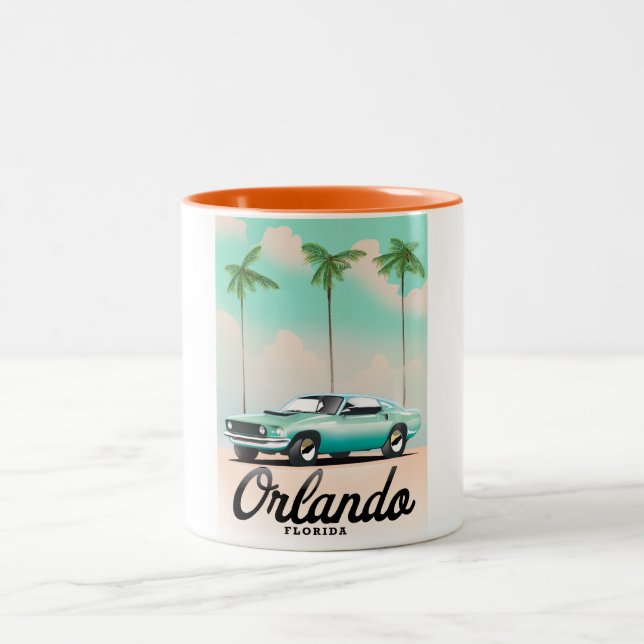 Caneca De Café Em Dois Tons Poster de viagens Orlando Dusk Florida (Centro)