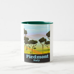 Caneca De Café Em Dois Tons poster de viagens para Itália Piedmont