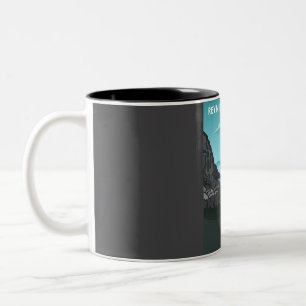 Caneca De Café Em Dois Tons Poster de viagens Reynisfjara Black Sand Beach