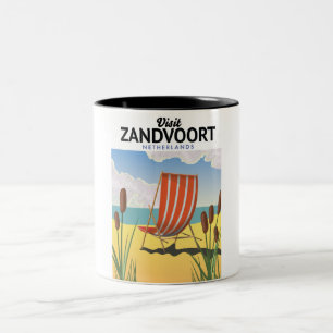 Caneca De Café Em Dois Tons Poster de viagens Zandvoort Países Baixos