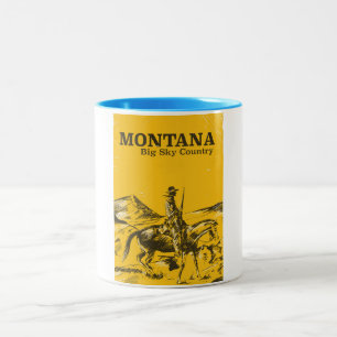 Caneca De Café Em Dois Tons Poster grande das viagens vintage do país do céu