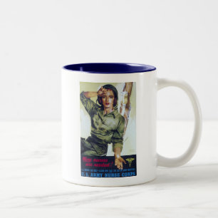 Caneca De Café Em Dois Tons Poster necessário do recrutamento das enfermeiras