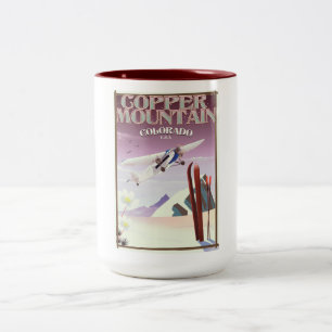 Caneca De Café Em Dois Tons Poster vintage Colorado de Copper Mountain