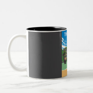 Caneca De Café Em Dois Tons Posto de Viagem mínimo de países retrorreflectores