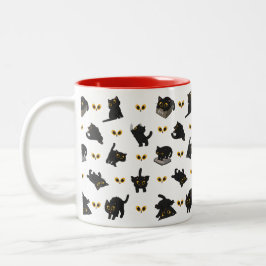 CANECA DE CAFÉ EM DOIS TONS POSTURA DE GATO PRETO