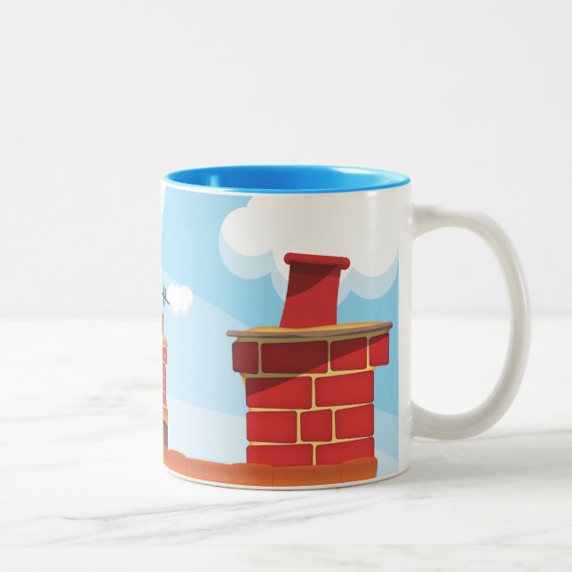 Caneca De Café Em Dois Tons Potes de Chaminé (Direita)