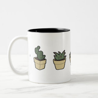 Caneca De Café Em Dois Tons Potes de plantas