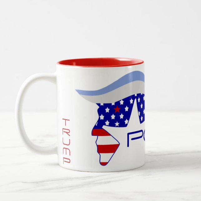 Caneca De Café Em Dois Tons POTUS19 Trump 2020 Coffee (Esquerda)