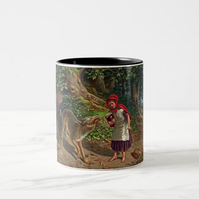 Caneca De Café Em Dois Tons Pouca capa de equitação vermelha (Centro)