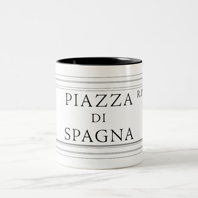 Caneca De Café Em Dois Tons Praça di Spagna, sinal de rua de Roma (Centro)