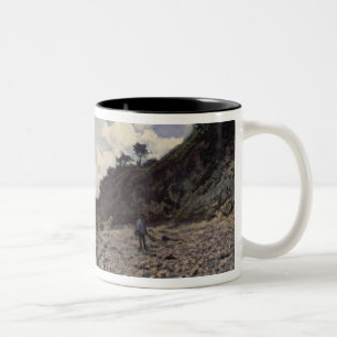 Caneca De Café Em Dois Tons Praia de Claude Monet em Honfleur, 1864