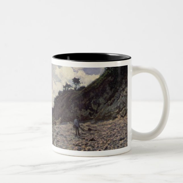 Caneca De Café Em Dois Tons Praia de Claude Monet | em Honfleur, 1864 (Direita)