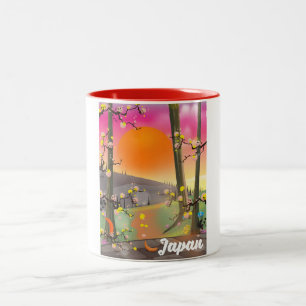 Caneca De Café Em Dois Tons Praia de Deauville na França pôster à beira-mar.