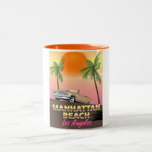 Caneca De Café Em Dois Tons praia de Manhattan Los Angeles