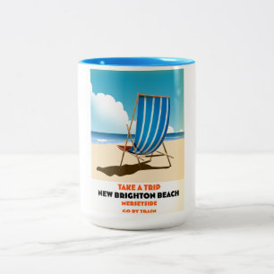 Caneca De Café Em Dois Tons Praia de New Brighton Merseyside