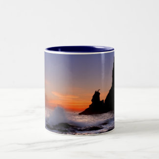 Caneca De Café Em Dois Tons Praia de Rialto no por do sol