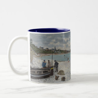 Caneca De Café Em Dois Tons Praia de Sainte-Adresse - Claude Monet