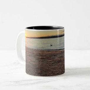 Caneca De Café Em Dois Tons Praia do nascer do Sol