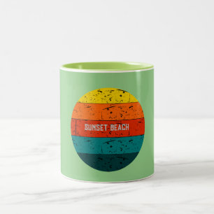 Caneca De Café Em Dois Tons Praia do Pôr do Sol