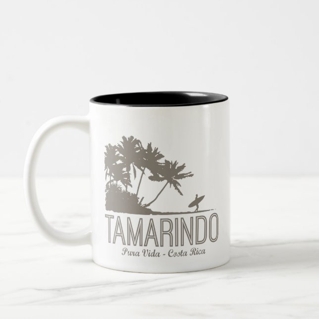 Caneca De Café Em Dois Tons Praia do Tamarindo Costa Rica (Esquerda)