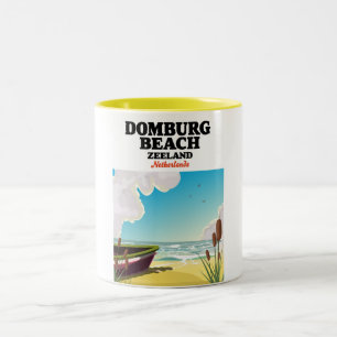 Caneca De Café Em Dois Tons Praia Domburg Beach Zeeland Domburg