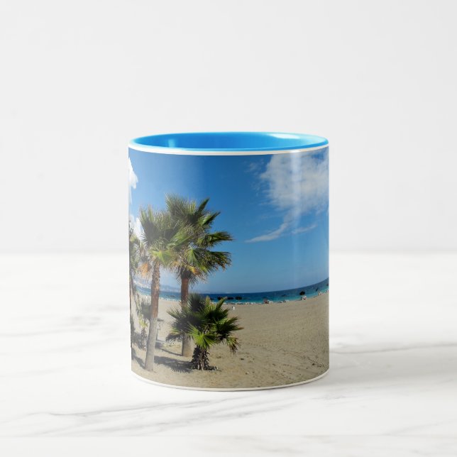 Caneca De Café Em Dois Tons Praia e palmeiras (Centro)