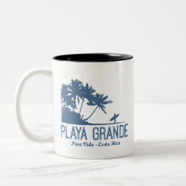 Caneca De Café Em Dois Tons Praia grandioso dos surfistas de Playa Costa Rica